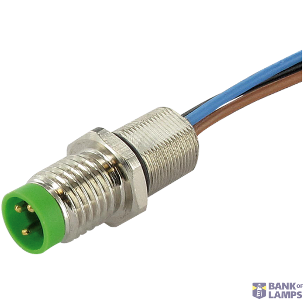 M8 male recept. A-cod. front PUR-wires 3x0.25 2m image 2