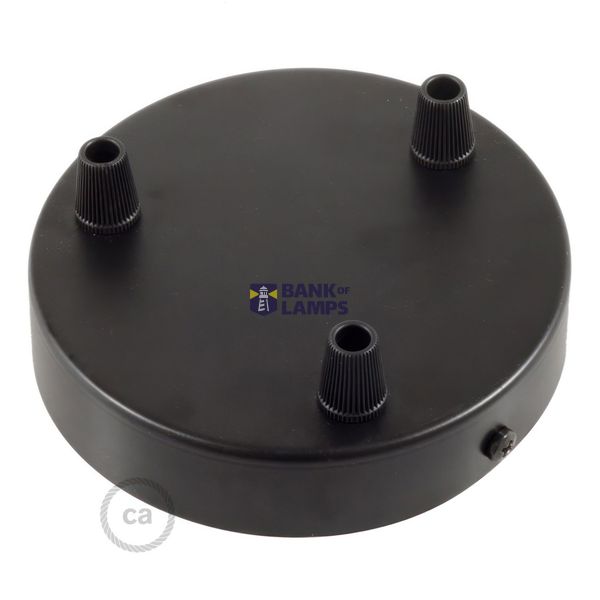 Cylindrical metal 3-hole ceiling rose kit image 2