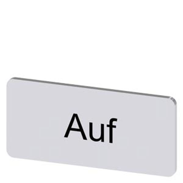 Labeling plate 12.5 x 27 mm, silver-colored label, labeling: Auf image 1