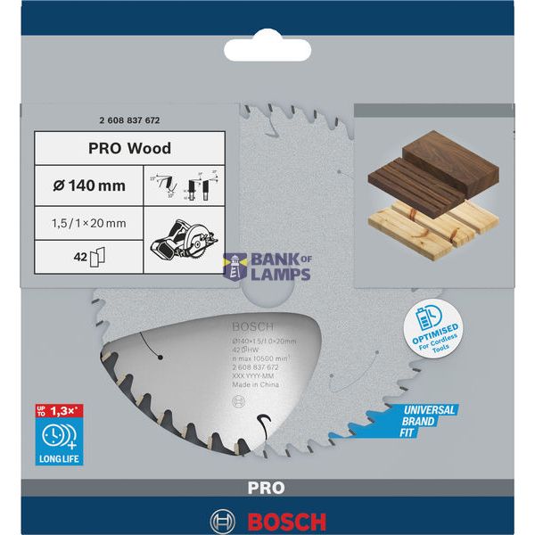 Standard for Wood Circular Saw Blade for Cordless Saws 140x1.5/1x20 T42 image 2