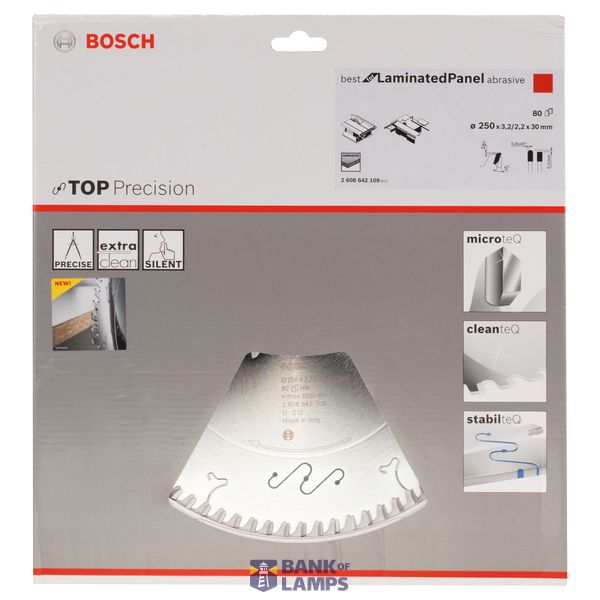 Top Precision Best for Laminated Panel Abrasive circular saw blade 250 x 30 x 3,2 mm, 80 image 2