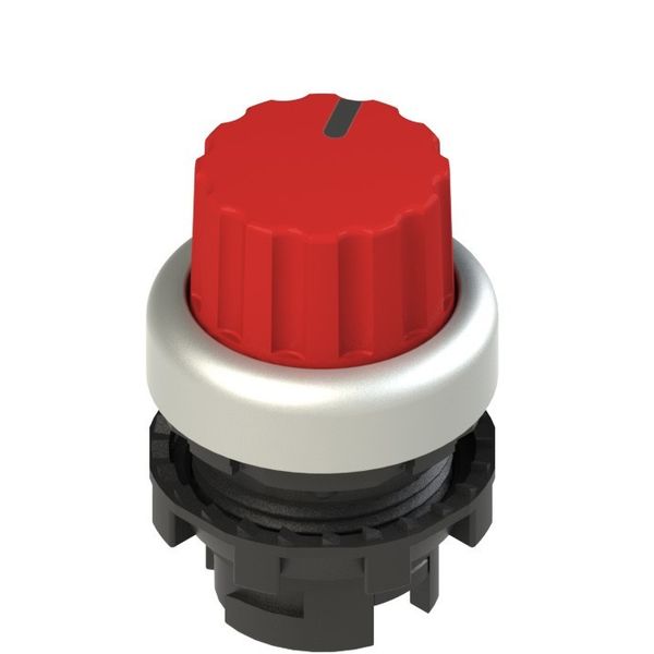 Illuminated knob selector, 2 positions red with marking image 1