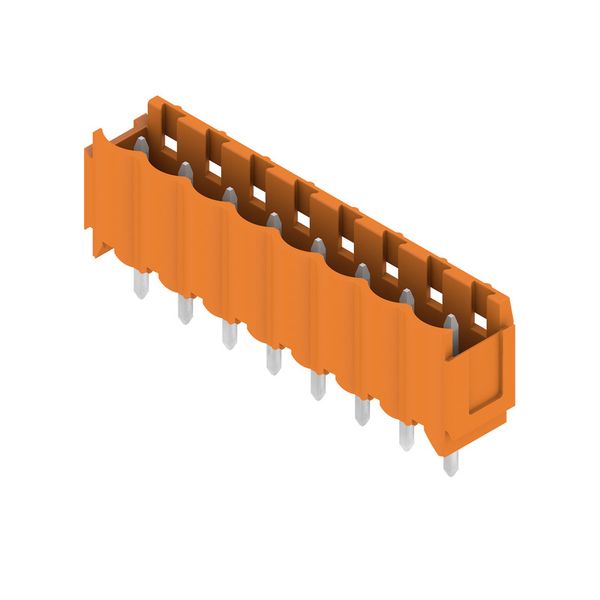 PCB plug-in connector, male header, Dovetails for fixing blocks, THT solder connection, 5.00 mm, Number of poles: 8, 180°, Solder pin length (l): 4.5 mm, tinned, orange, Box image 7