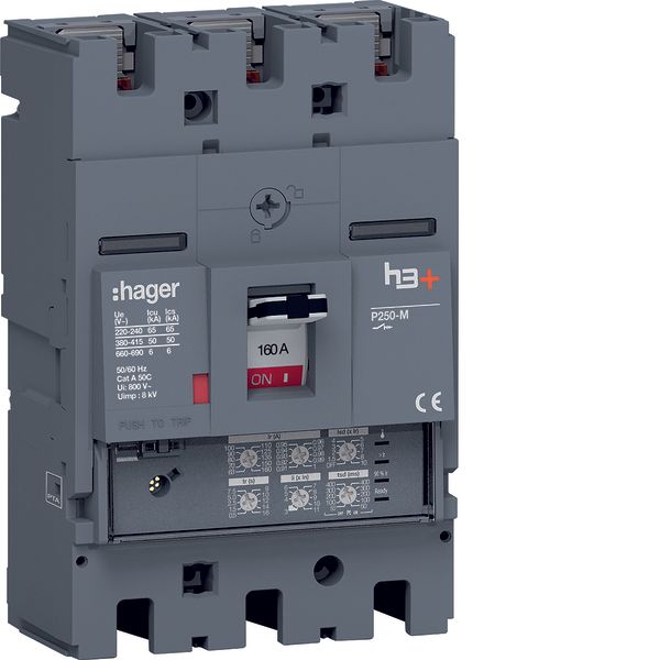 Moulded Case Circuit Breaker h3+ P250 LSI 3P3D 160A 50kA FTC image 1