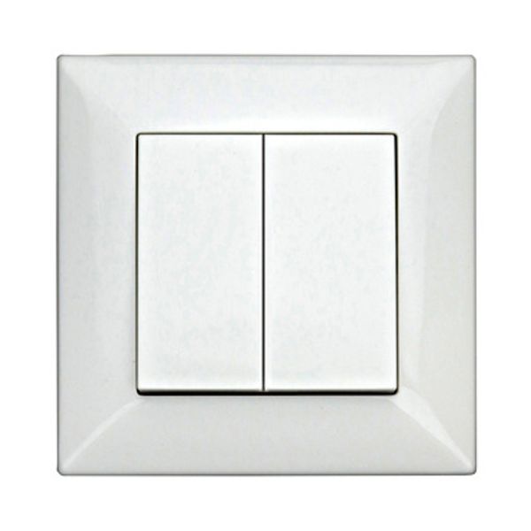 Two-gang One-way switch, complete, cage clamps, white image 1