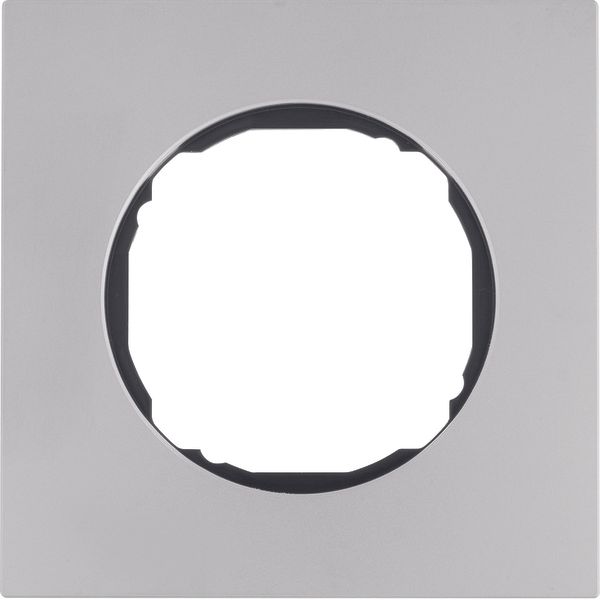 Frame 1gang, flat, R.8, stainless steel image 1