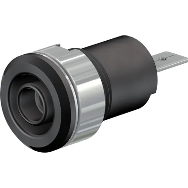 4 mm socket, flat plug connection, mounting Ø 12.2 mm, CAT III, black, 23.3070-21 image 1