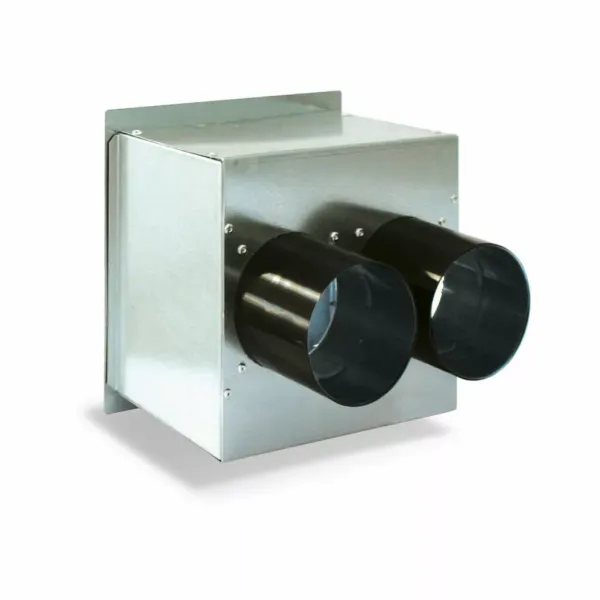 Outer plenum in galvanised steel for design grilles  - 2 rear outlets d75/63mm image 1