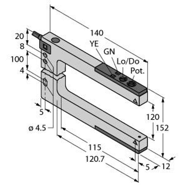 Photoelectric Sensor Bifurcated Retroreflective Sensor   SLM120B6 image 1