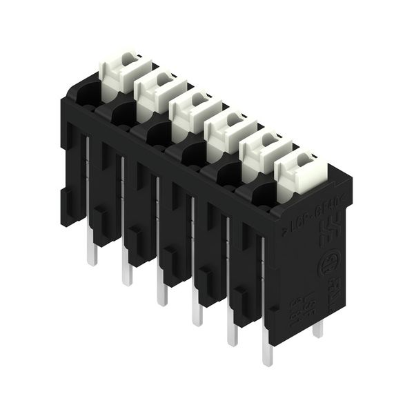 Printed circuit board terminals, 3.81 mm, Number of poles: 6, 180°, Solder pin length (l): 3.5 mm, black, PUSH IN with actuator, Clamping range, max. : 1.5 mm², Tube image 4