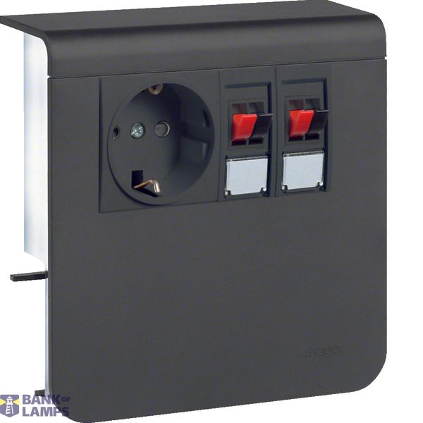 acc.box SL20080 socket+2 loudsp black image 1