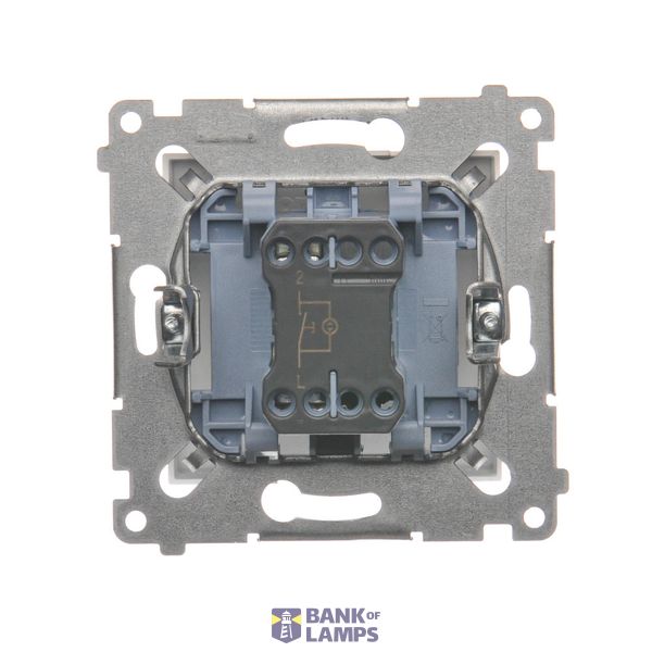 Double two-way switch with indicator light, LED not replaceable Color: blue, (module), 10AX, Screw, white image 1