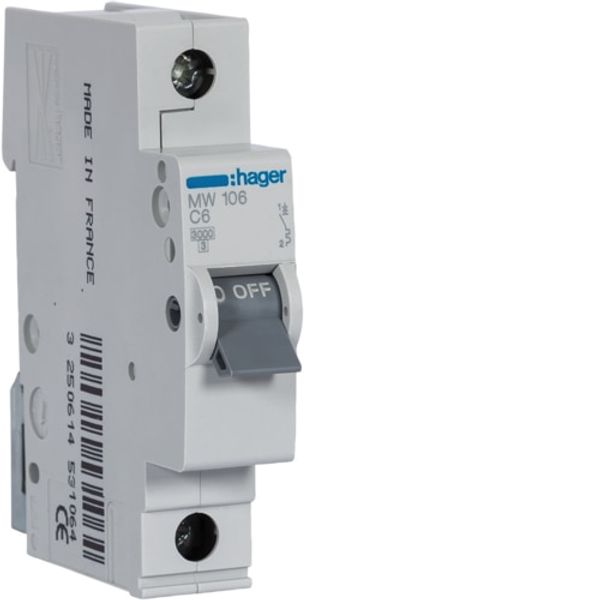 Circuit Breaker 1P 6A C 3kA 1M image 1