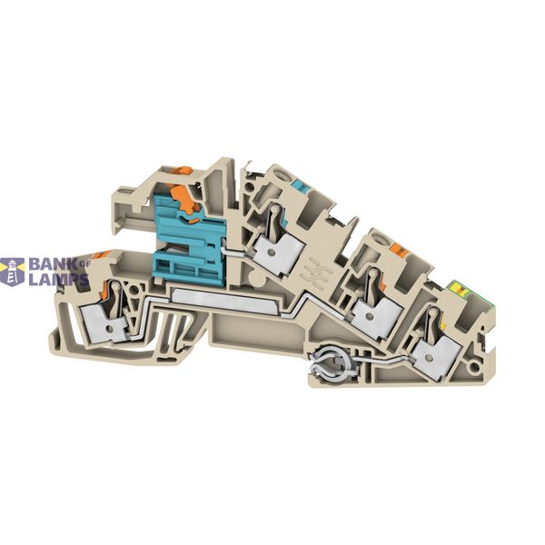 Multi level installation terminal block, PUSH IN, dark beige, 4 mm², 3 image 1