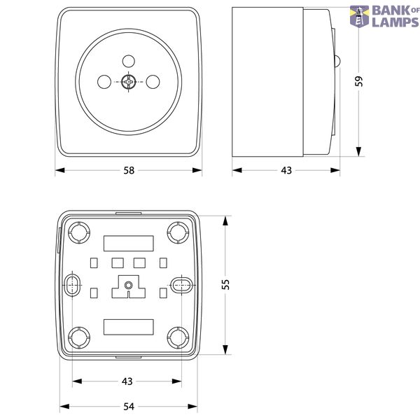GNBP250 Socket single white 2P+Z 250V 16A image 2