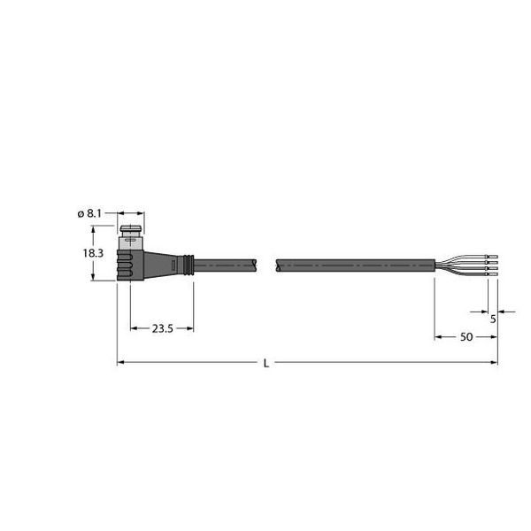 Actuator and Sensor Cable, PUR Connection Cable   PSW4S-10/TXL image 1