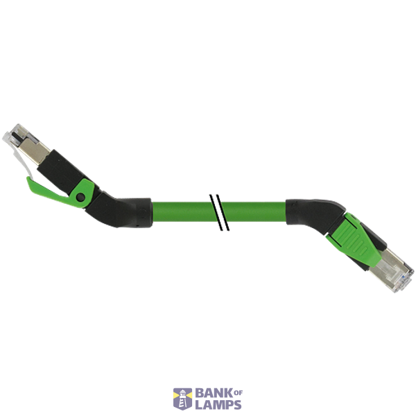 RJ45 male 45° up / RJ45 male 45° right shielded PUR gn 0.75m image 2