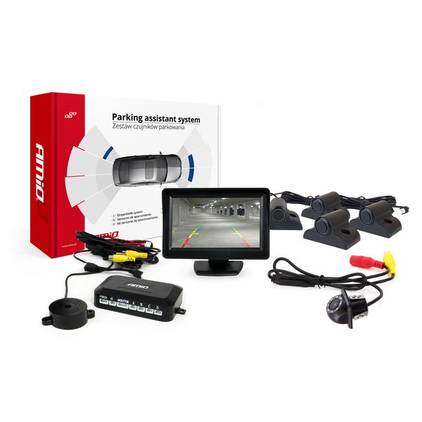 Parking assistant system TFT01 4,3" with HD-305-LED 4 sensors black Truck image 1