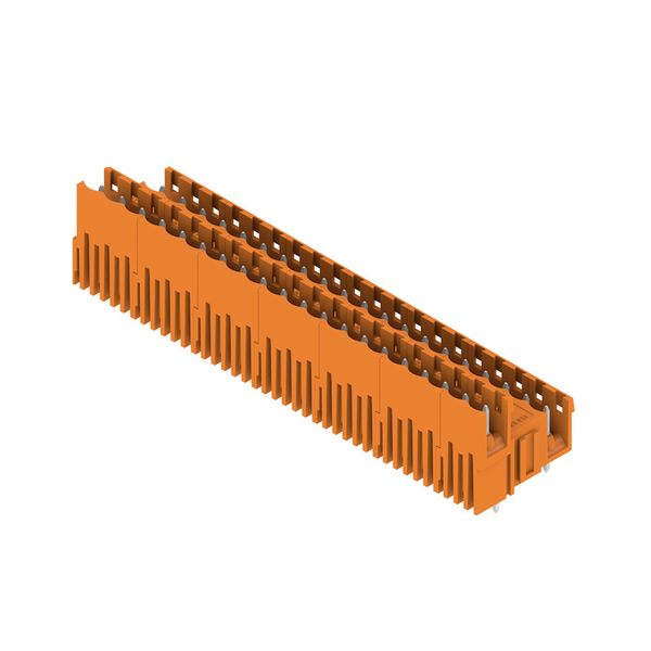 PCB plug-in connector, male header, open side, THT solder connection, 5.08 mm, Number of poles: 40, 180°, Solder pin length (l): 3.2 mm, tinned, orange, Box image 4