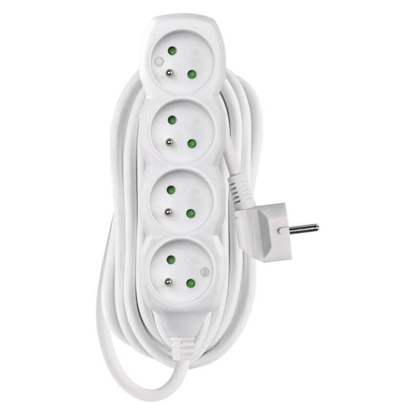 Extension Cord 7 m / 4 sockets / white / PVC / 1 mm2 image 1