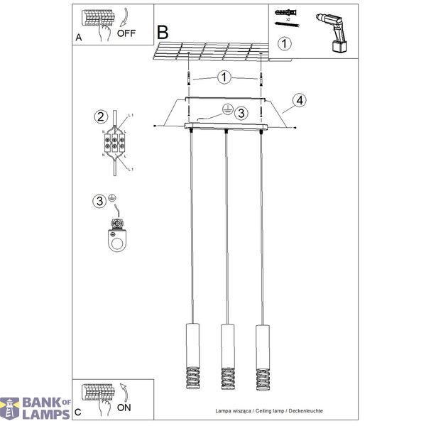 Pendant lamp LAMI 3L white image 4