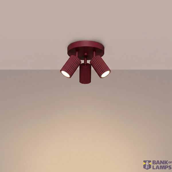 Ceiling lamp KARBON 3P burgundy image 7
