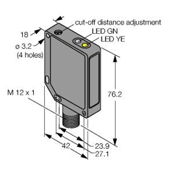 Photoelectric Sensor Diffuse Mode Sensor with Adjustable Background Suppression   QMT42VP6AFV400Q image 1