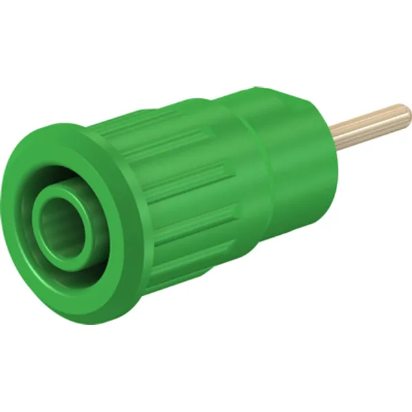 4 mm socket, round plug connection, mounting Ø 12.2 mm, CAT III, green, 49.7080-25 image 1