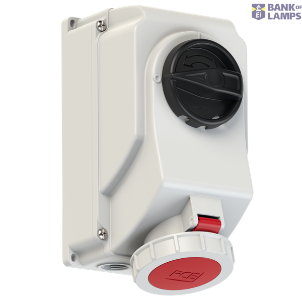 Fixed socket with switch, 32A 4P 6h IP66/67 image 1