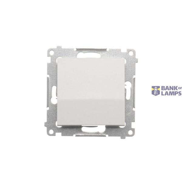 Two-way switch without pictogram, (module), 16AX, Screw, white image 1