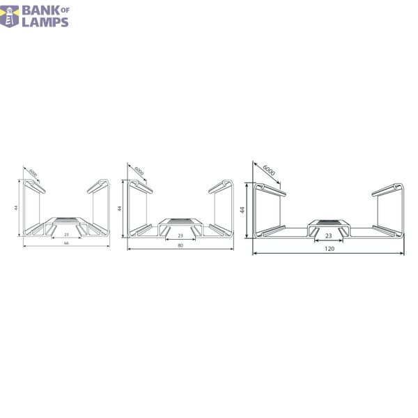Lighting trunking XYRV106M-3 Al 66x44x6000 WHT image 2