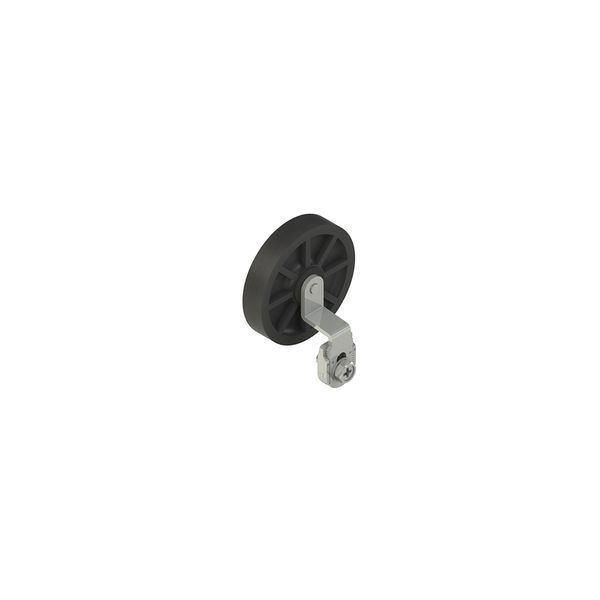 Adjustable shaped metal revolving lever with rubber roller, ? 50 mm image 1