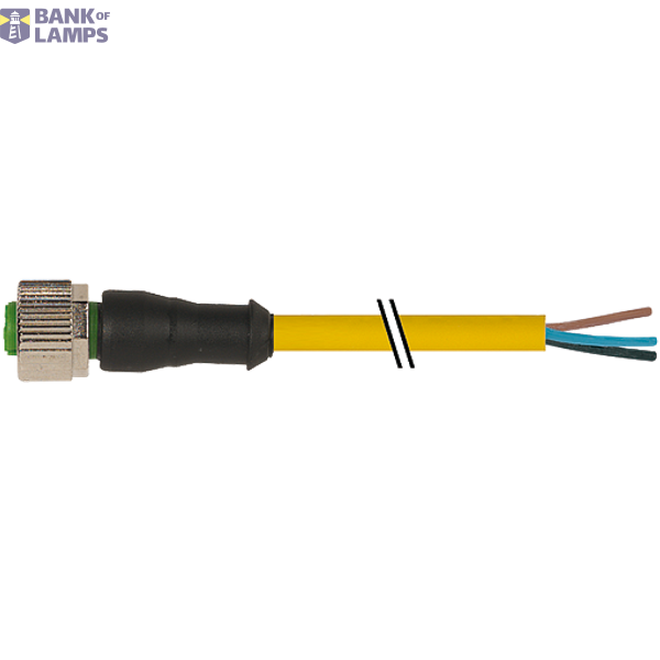 M12 female 0° A-cod. with cable Lite PUR 5x0.34 ye UL/CSA+drag ch. 40m image 2