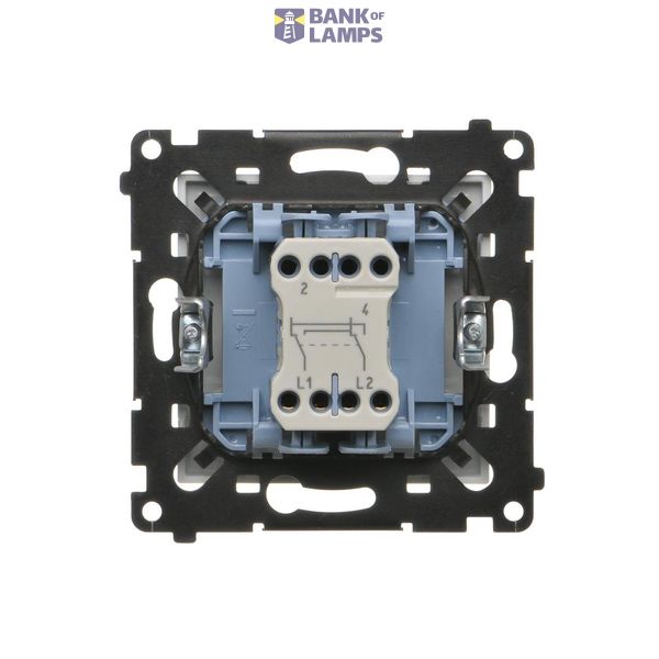Double switch with LED indicator light, (module), Simon 24, IP20/IP44, 10AX, graphite mat image 1