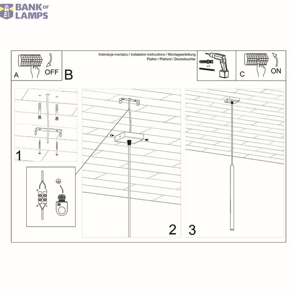 HANGING LAMP PASTELO 1 BLACK G9 1X40W IP20 image 8