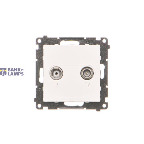 RTV final aerial socket for pass-through socket, module, white matt image 1
