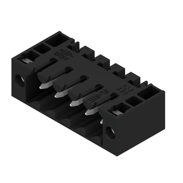 PCB plug-in connector, male header, Flange, THT/THR solder connection, 3.50 mm, Number of poles: 5, 180°, Solder pin length (l): 1.5 mm, tinned, black, Box image 2