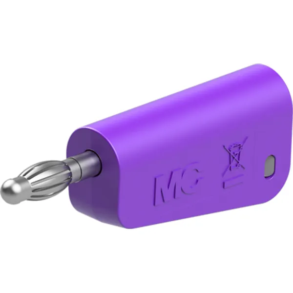 4 mm plug, solder connection, 2.5 mm², purple, 64.1042-26 image 1