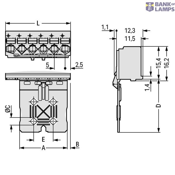 1-conductor female connector push-button Push-in CAGE CLAMP® light gra image 3
