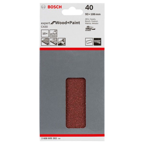 C430 sanding sheet, pack of 10 93 x 186 mm, 40 image 3