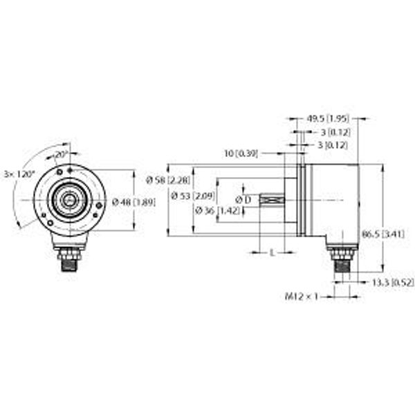 Absolute Rotary Encoder - Multiturn Industrial Line   REM-103S6C-3C13S12M-H1181 image 2