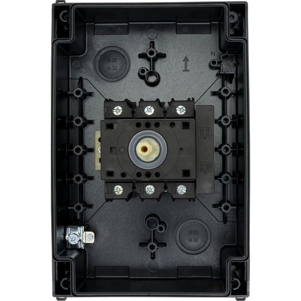 P3-63/I4/SVB/HI11 Main switch, P3, 63 A, surface mounting, 3 pole, 1 N/O, 1 N/C, Emergency switching off function, With red rotary handle and yellow locking ring, Locka image 25
