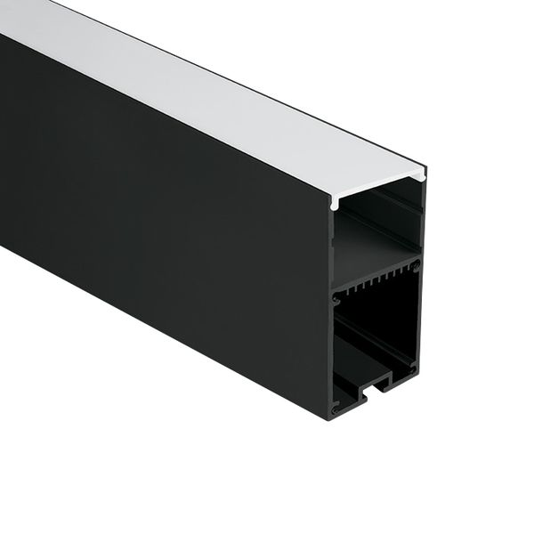 Alu Profile + PC opal cover, end caps, 2m, black image 1