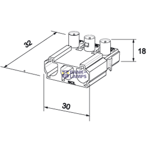 Coupler 3-p plug, narrow, red image 1