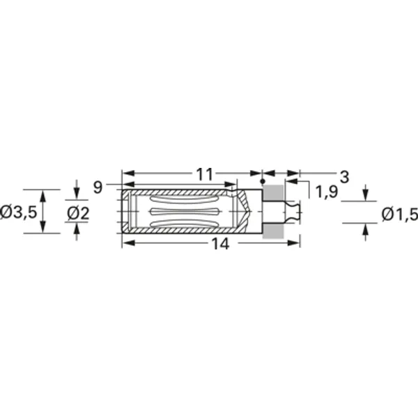 3.5 mm socket, solder connection, 2 mm, 41.0061 image 1