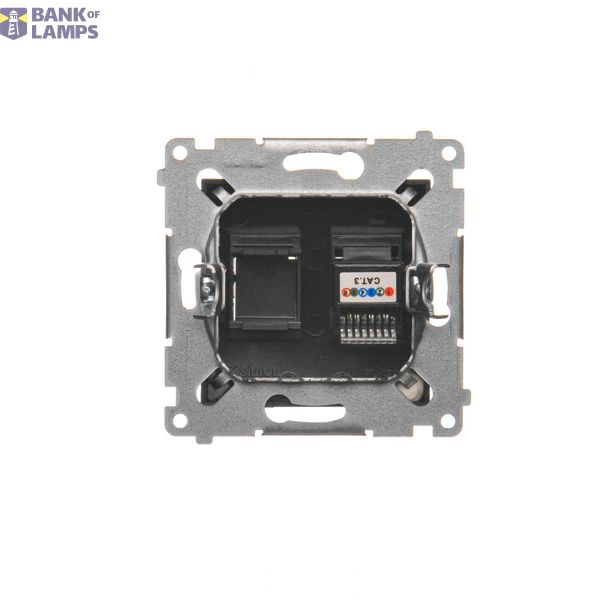 SAT-SAT-RTV double aerial socket, module, black matt image 1