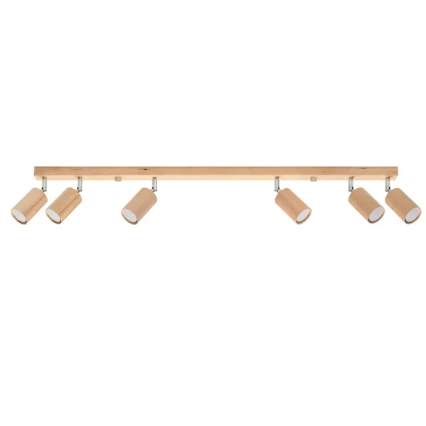 CEILING LAMP BERG 6 NATURAL WOOD GU10 6X40W IP20 image 1