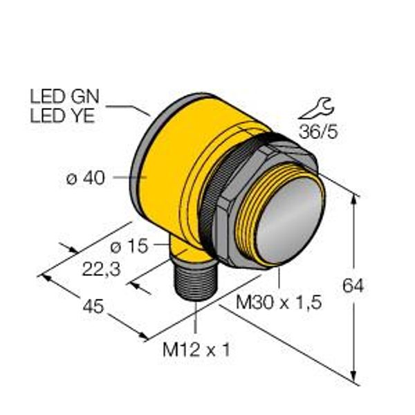 Photoelectric Sensor Diffuse Mode Sensor with Fixed-Field Background Suppression   T30SCP6FF600Q image 2