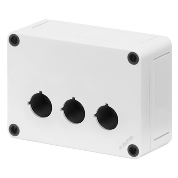 Polystyrene push-button enclosure 94x130x57, 3 holes Ø 22 image 1