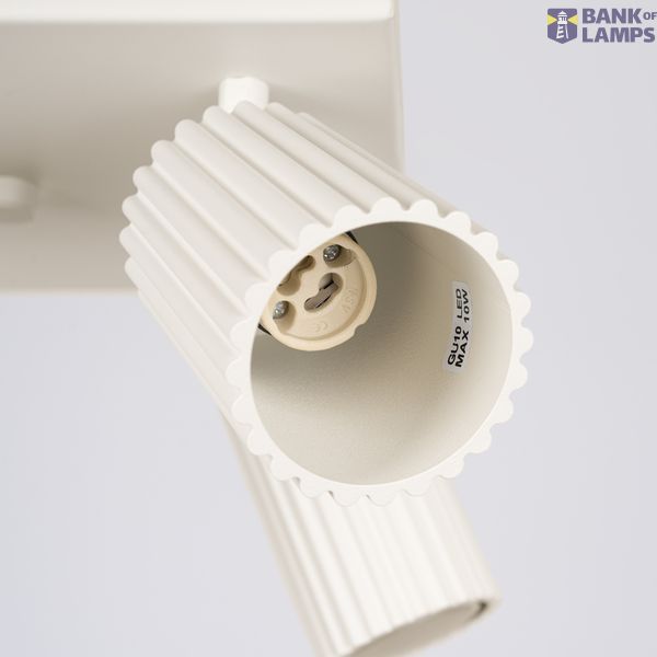 CEILING LAMP FOUR SPOTLIGHTS ON A SQUARE BEIGE ROSETTLE CARBON SERIES image 8